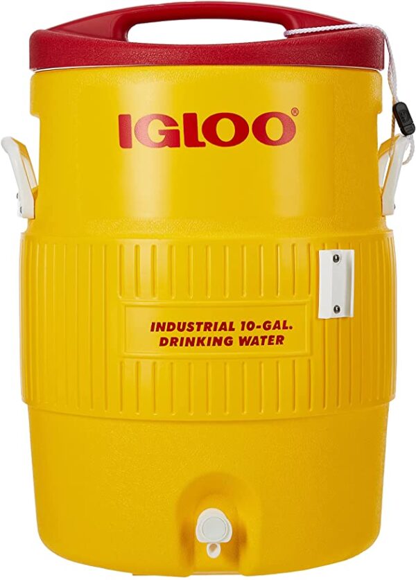 Igloo 10 Gallon Industrial Beverage Cooler Yellow/Red/White